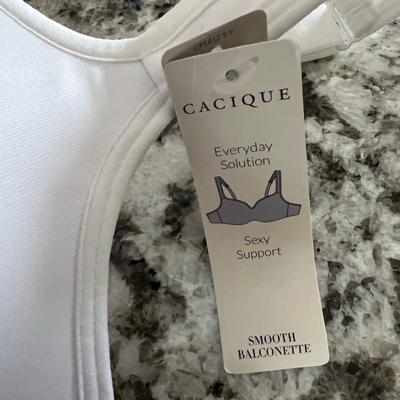 NWT-Smooth Balconette Cacique White Full-Coverage Bra - Picture 2 of 5